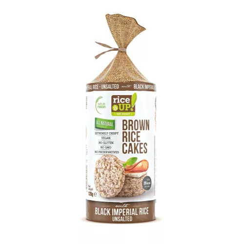 Rice Up Szelet natúr & fekete rizs 120g puffasztott teljes kiőrlésű barna rizs