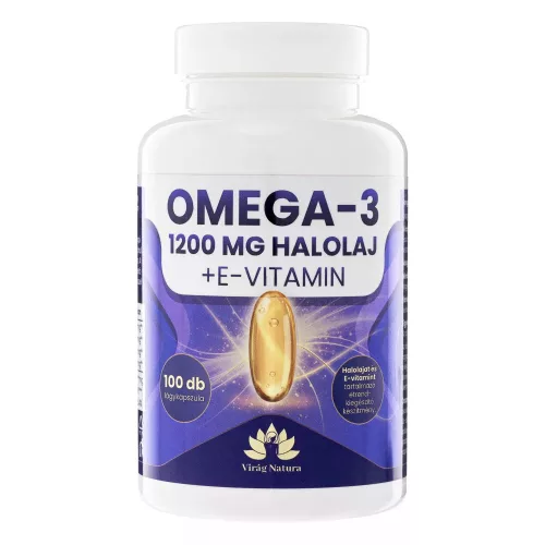 VN Omega-3 halolaj 1200mg + E-vitamin 100db lágykapszula