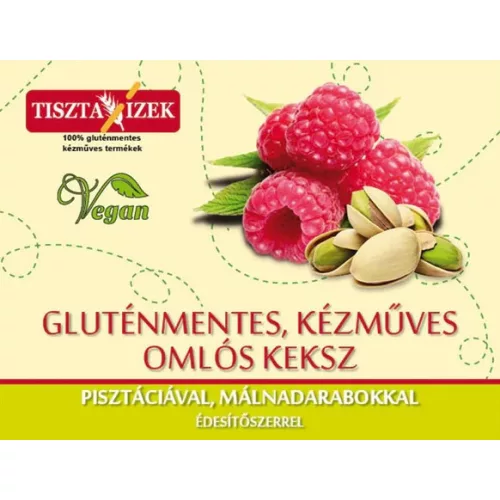 Omlós keksz pisztáciával málnadarabokkal 150g Tiszta Ízek gluténmentes, kézműves