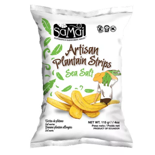SAMAI Plantain tengeri sós csíkok 115g főzőbanán Artisan Plantain Strips