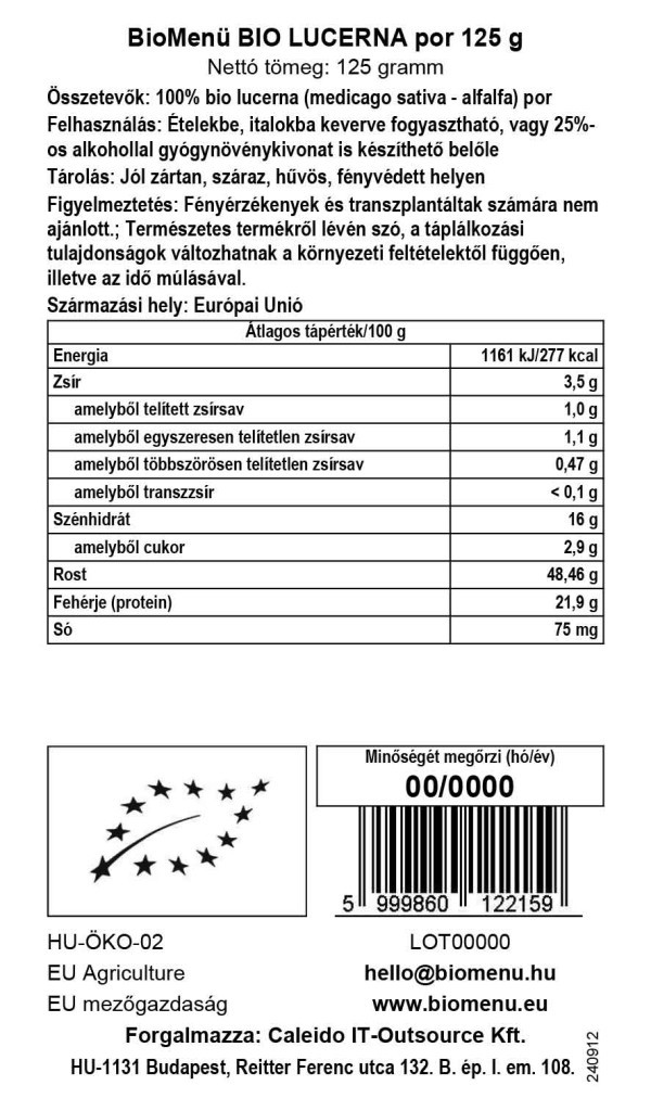 BioMenü BIO LUCERNA por 125 g