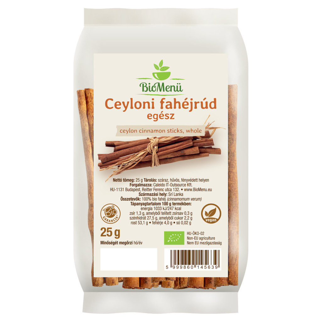 BioMenü BIO CEYLONI FAHÉJRÚD egész 25 g